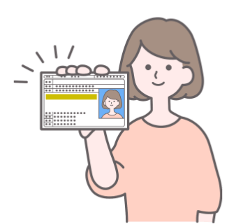 身分証を持った本人が写ったお写真